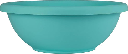 The HC Companies Shallow Planter with Drainage - Contemporary Garden Bowl Planter for Flowers, Herbs & More - Round Succulent Planter Pot for Indoors and Outdoors (15.5" Teal, Pack of 1)