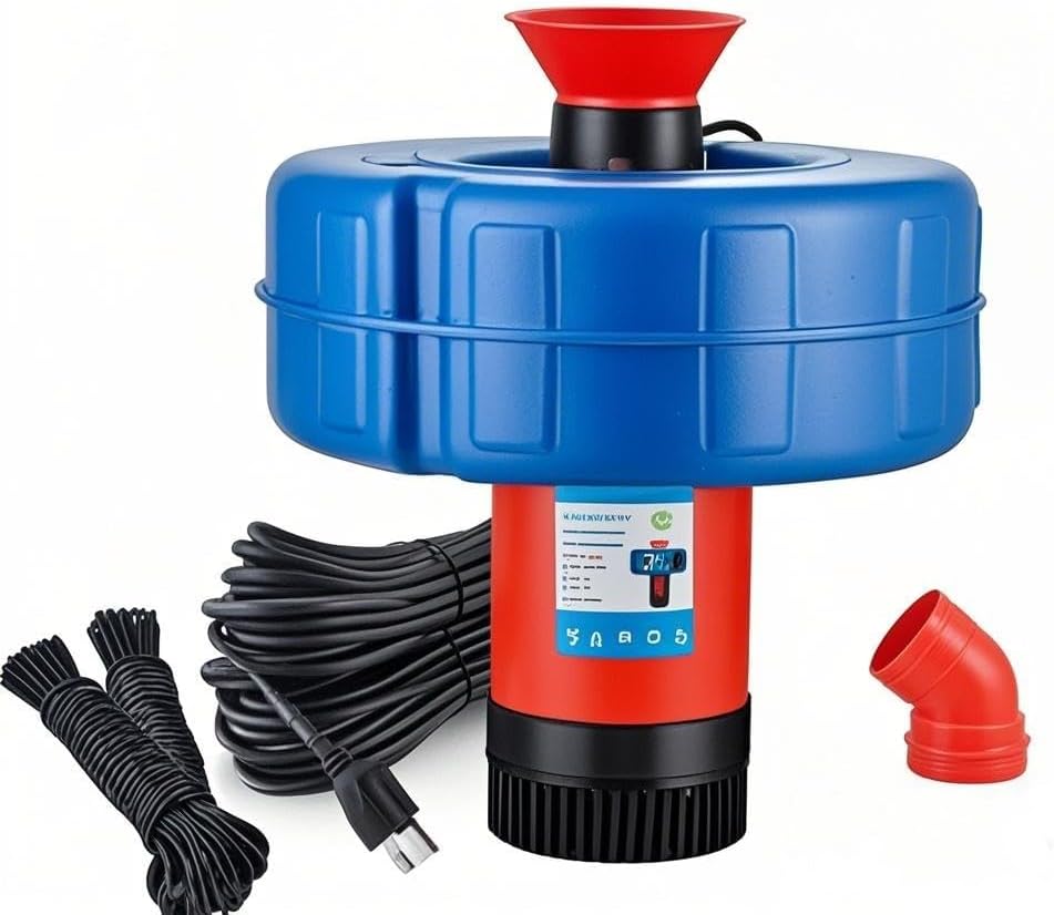 Pond Fountain Aerator - 110V, 0.75KW/1HP, 15000 GPH Pump. Fully Automatic Powerful Lake Floating Fountain with 100 - Foot Power Cord and Two 100 - Foot Guide Ropes for Large Ponds and Lakes (F-65)