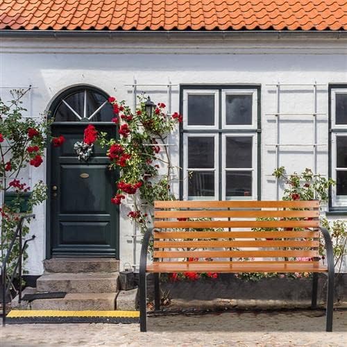 Outvita Garden Bench, 48" Front Porch Bench with Steel Frame Solid Construction, Outdoor Seating for Yard,Playground, Patio