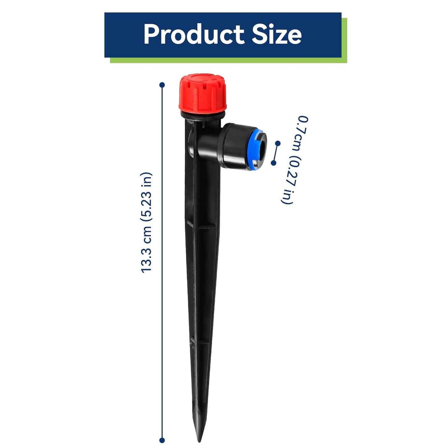 20PCS 1/4 inch Tubing Drip Irrigation Vortex Emitters,360 Degree Drip Emitter Sprayer with Stake, Irrigation Dripper Sprinklers for Drip Irrigation System