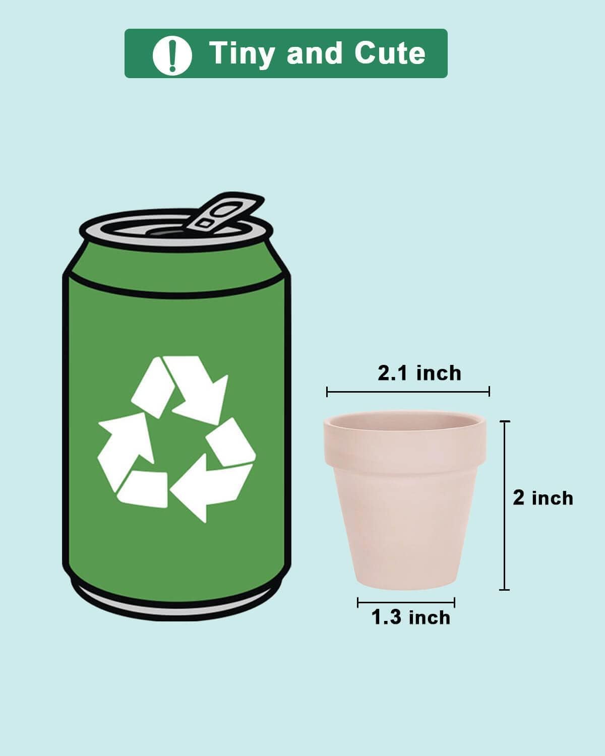 vensovo 48 Pcs Tiny Terracotta & Terra Cotta Pots with Drainage - Pink Small Mini Clay Ceramic Pottery Planter Ideal for Indoor/Outdoor Plants, Crafts, Wedding Favors, 2 Inch Outer Diameter