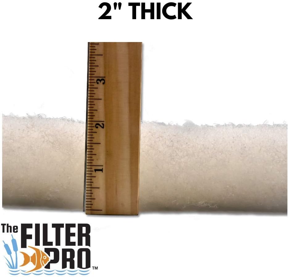 Beige Coarse Filter Media, 2" Thick, 12" x 56" Roll, Perfect for Aquariums, Ponds or Water Gardens, Made in USA