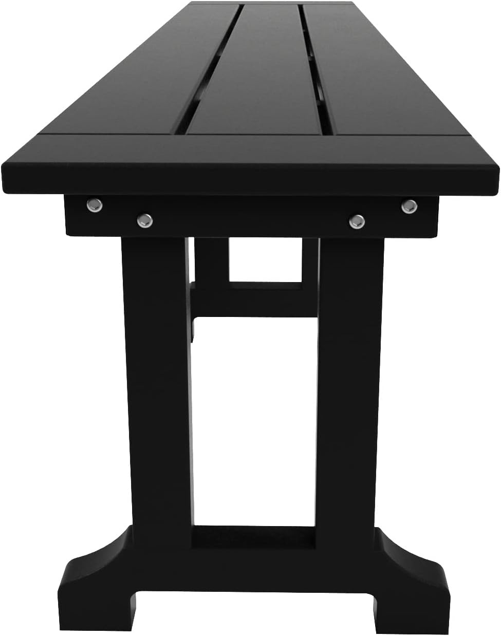 WestinTrends Malibu 65" Outdoor Dining Bench, All Weather Resistant Poly Lumber Patio Garden Bench Trestle Long Bench for Both Outdoor and Indoor, Black