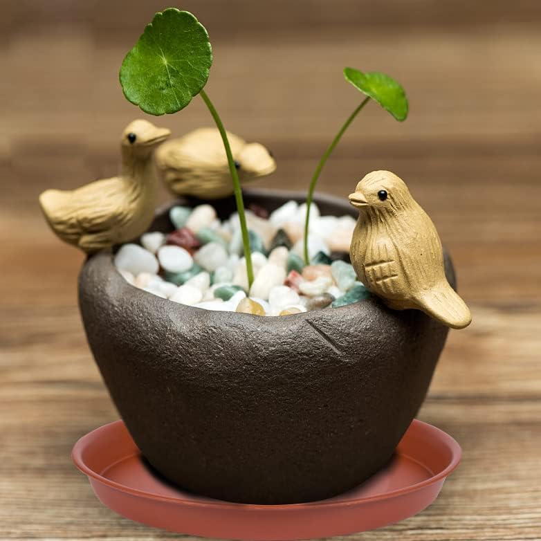 2 Pack of 10 inch Plant Saucer, Bird Bath Bowl 10 inch, Plant Tray for Pots, Plant Saucers for Indoors, Plant Trays for Planter 8"/9"/10" (10 inch, Terracotta)