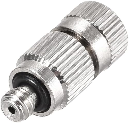 uxcell Brass Misting Nozzle - 3/16-inch Threaded 0.15mm Orifice Dia Fogging Spray Head for Outdoor Cooling System - 5 Pcs Silver Tone