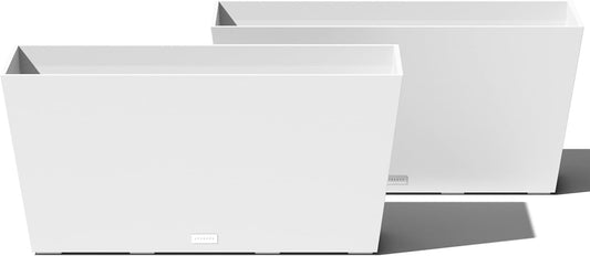 Veradek Pure Series Midori Trough Planter - Large Rectangular Planter for Indoor or Outdoor Deck/Porch | Durable All-Weather Use with Drainage Holes | Modern Decor for Shrubs, Flowers, Small Plants