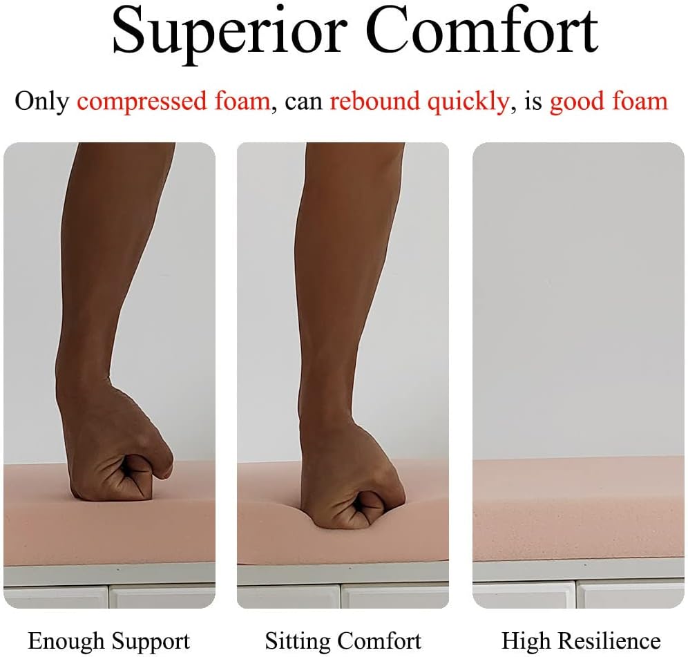 Patio Chair Cushions Non Slip Bottom Chair Pad with Ties Waterproof Square Outdoor Seat Cushion Replacement for Garden Swing Furniture Set of 2 18 x18 Inch, Beige