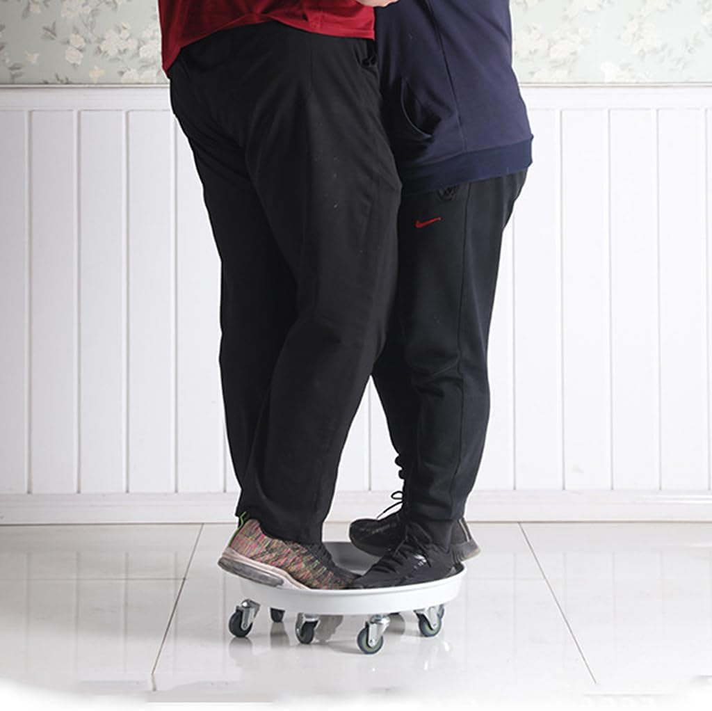 Plant Caddy with Wheels, Heavy Duty Plant Stand with Universal Wheels, Round Pot Trolley for Indoor Outdoor,18inch White