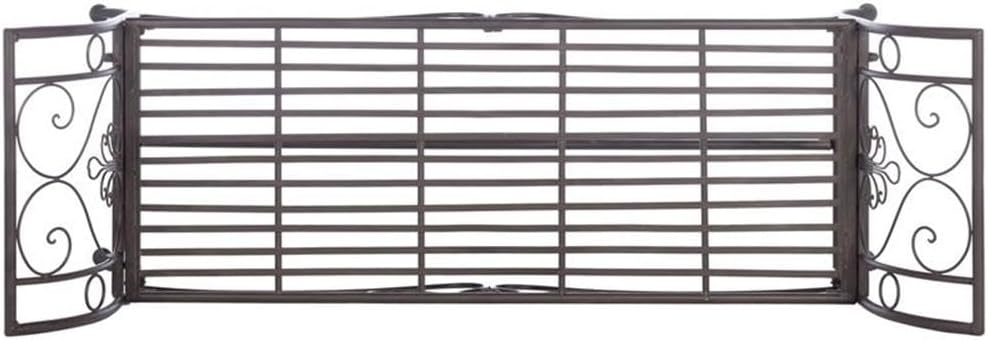 SAFAVIEH PAT5016B Outdoor Collection Adina Rustic Brown Wrought Iron 51-inch Garden Bench