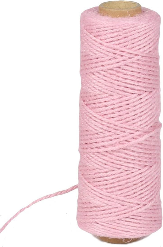 2mm 328ft Colored Natural Jute Twine String for Gift Wrapping Craft Baker Plant Christmas Ribbon Twine Handmade Arts Decoration Thin Packing String Home Decor