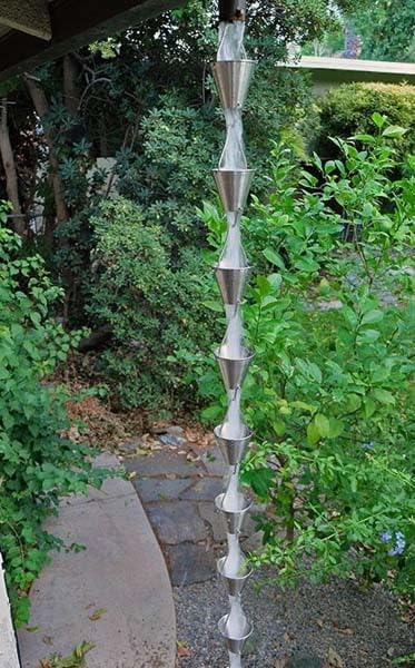 Nutshell Stores Steel Cups Rain Chain - Stainless Steel - 16 Feet