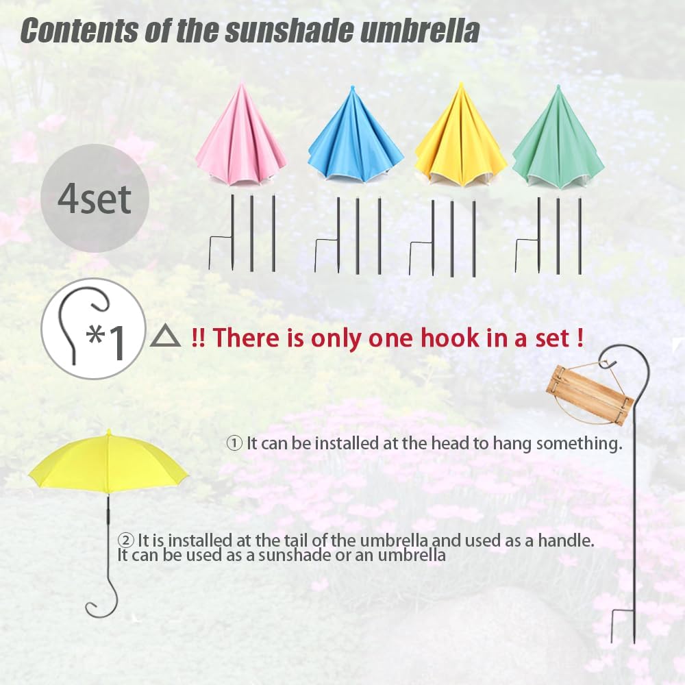 Plant Umbrellas for Outdoor Plants, Garden Umbrella Shade for Plants，Adjustable Height Provides shade cloth for Plants to Protect Their Flowers from Intense Sunlight and Rain(18.8 inches to 35.58 inches)