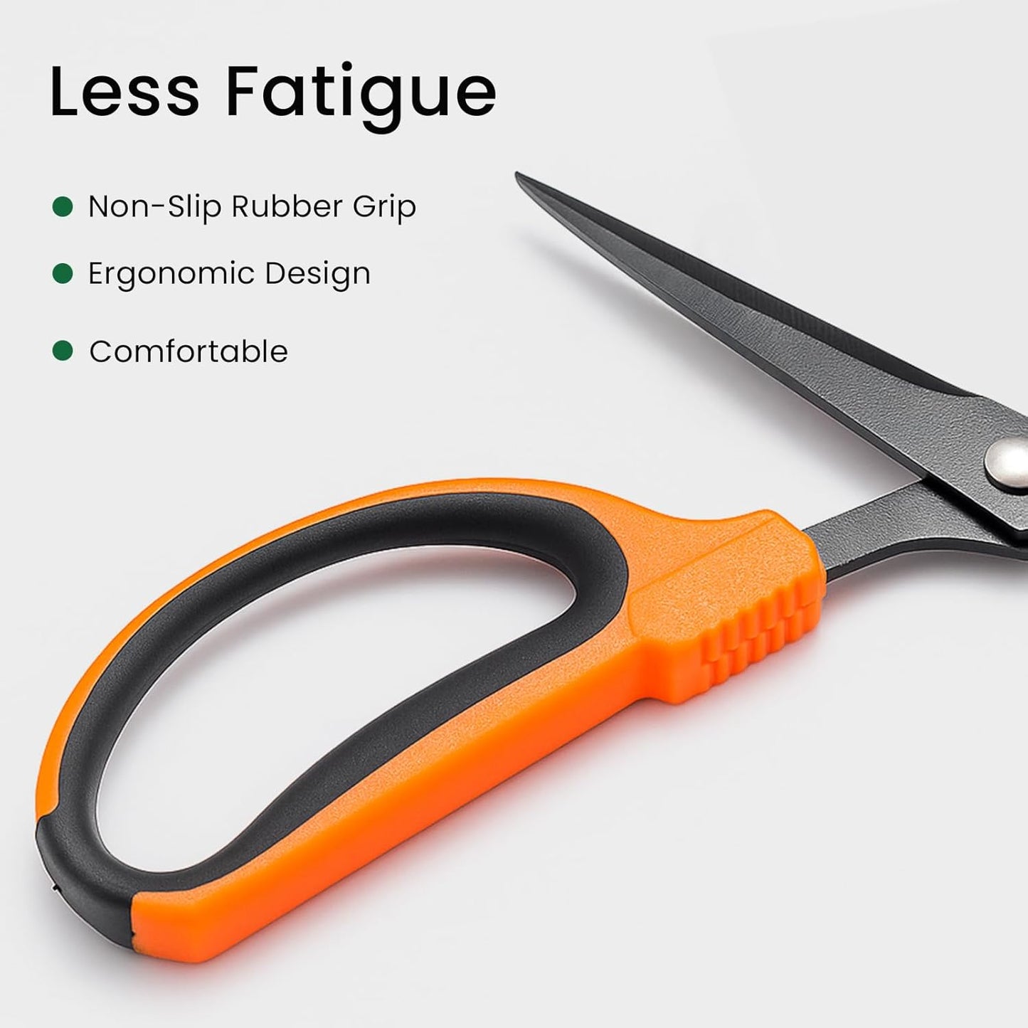 GROWNEER 1 Packs Trimming Scissors Teflon Coated Non Stick Blades Pruning Shears Gardening Hand Pruning Snips with Straight Stainless Steel Precision Blade