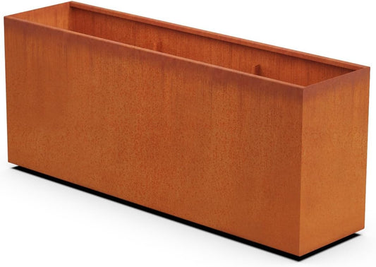 Large Rectangular Planters for Outdoor Plants 72x18x30 | Corten Steel Planter Box for Patios & Landscapes | Extra Large Outdoor Planters for Creating Privacy & Garden Dividers