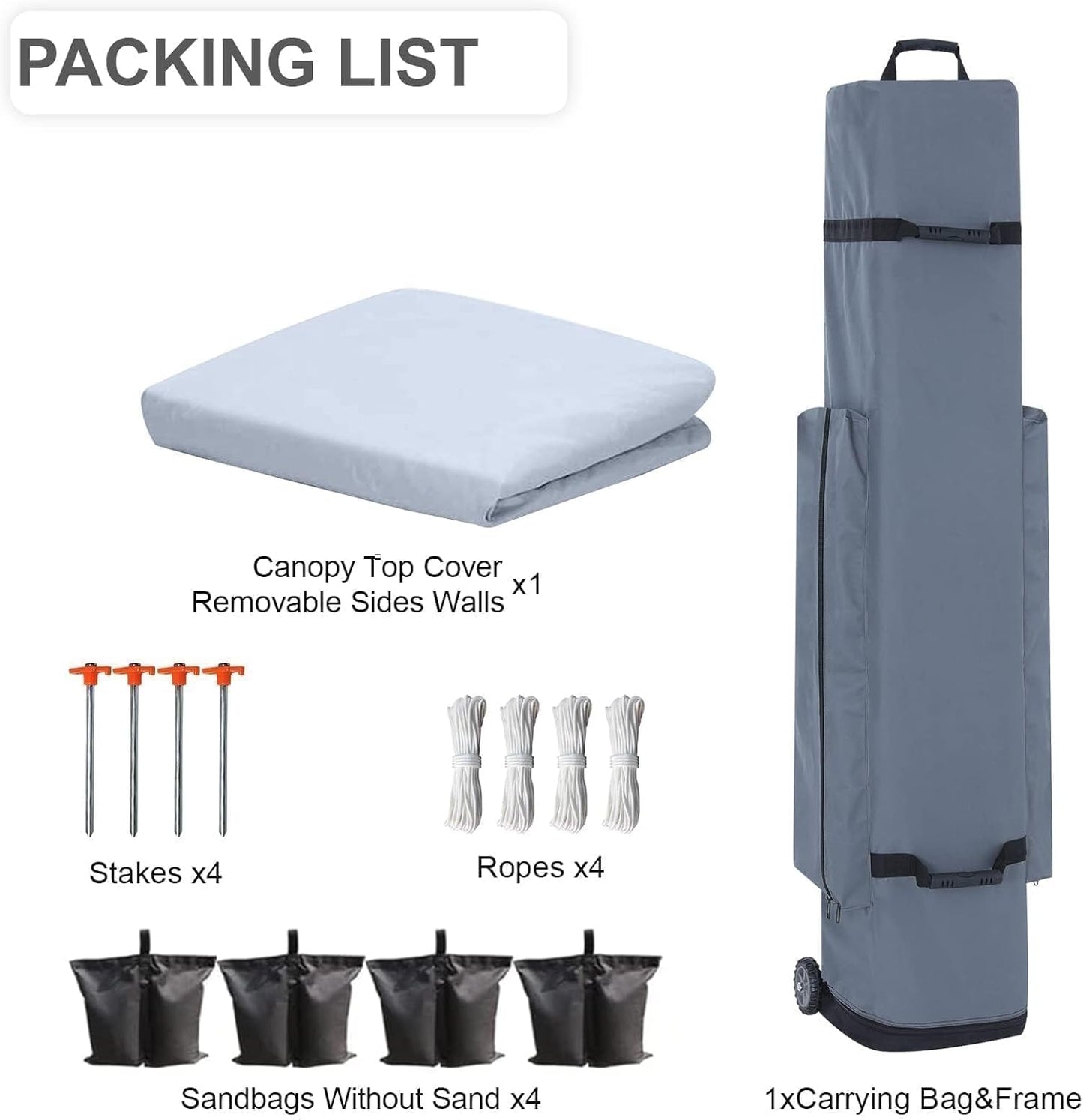 10x10 pop up Canopy Tent, Outdoor Patio Canopy Tent with sidewalls, Heavy Duty Commercial Instant Canopy Tent with Sand Bags for Deck, Party, Camping, Backyard, Playground, White