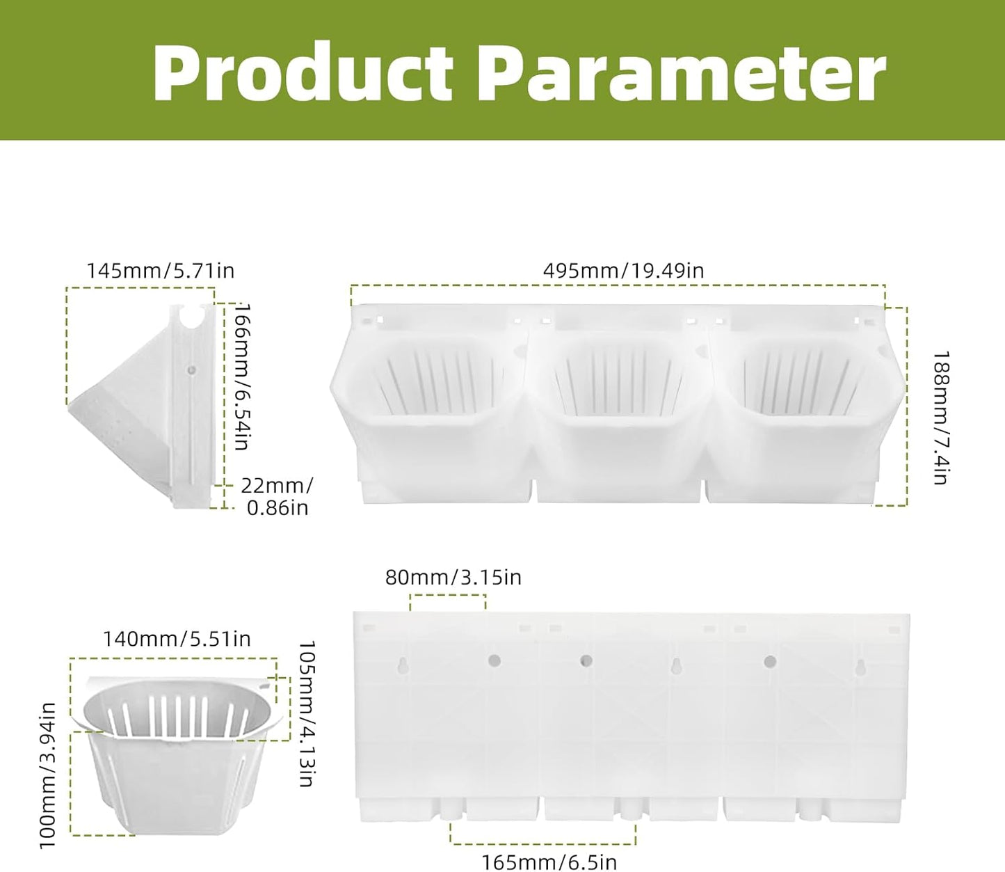 Self-Watering Wall-Mounted Vertical Planter, 36 Pots Wall Planter Indoor Vertical Living Green PlantWall Easy Installation 45''x39'' x5'' (White, 45X39 Inch 36Pcs)
