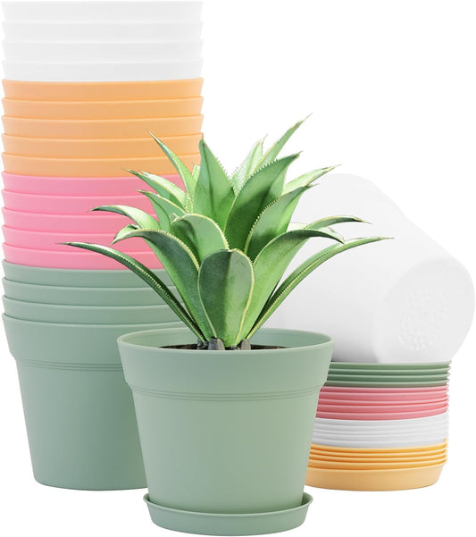GARDIFE 20 Pack 6 inch Plant pots, planters for Indoor Plants, Flower pots, Color