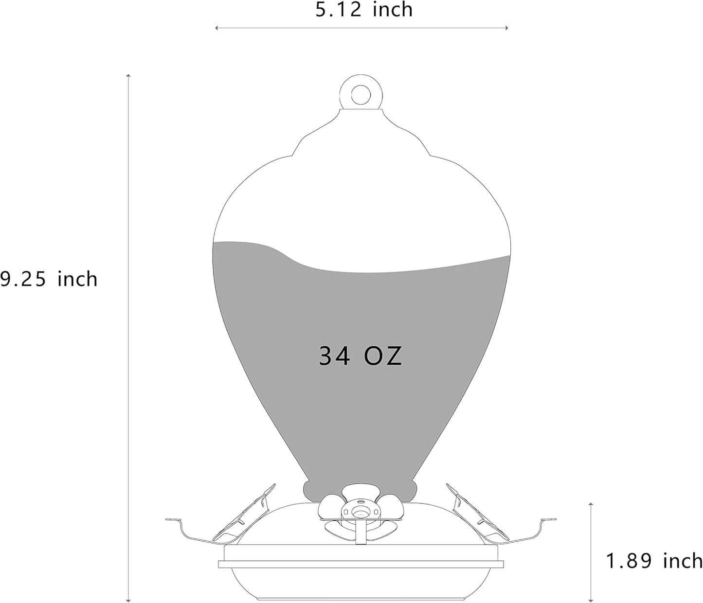 Hummingbird Feeders, 34OZ Hand Blown Glass Hummingbird Feeder for Outdoors Hanging with Ant MoatHooks, Perfect for Gardening Yard Patio Decor Gifts (Rainbow)