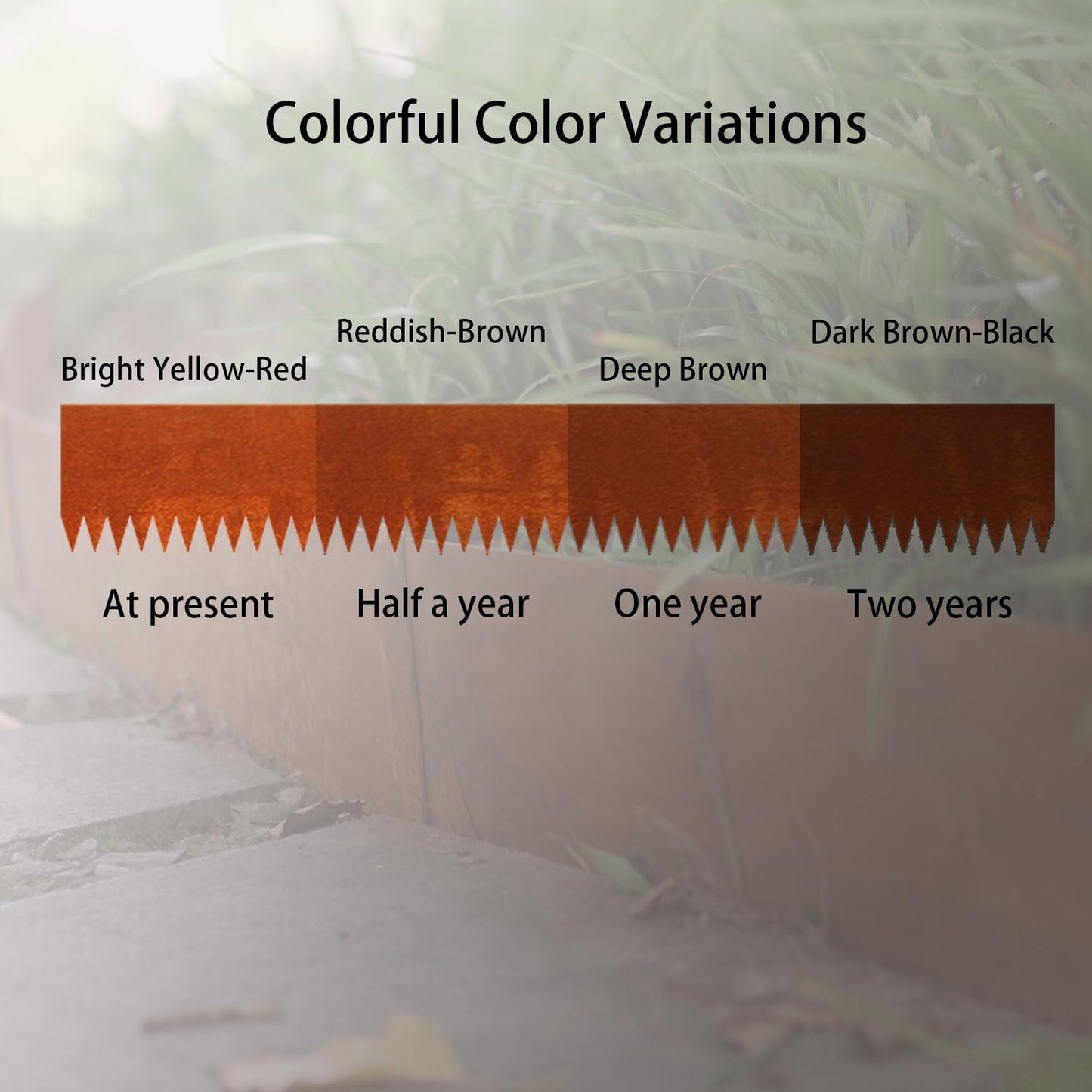 Corten Steel Landscape Edging, 40" L x 6" H, 18 GA Thickness, 18 Pack + 19 Stakes, Enhance Garden, Yard, Park, Lawn, Plants & Vegetables w/Long-Lasting Rust-Finish Cor-Ten Edging