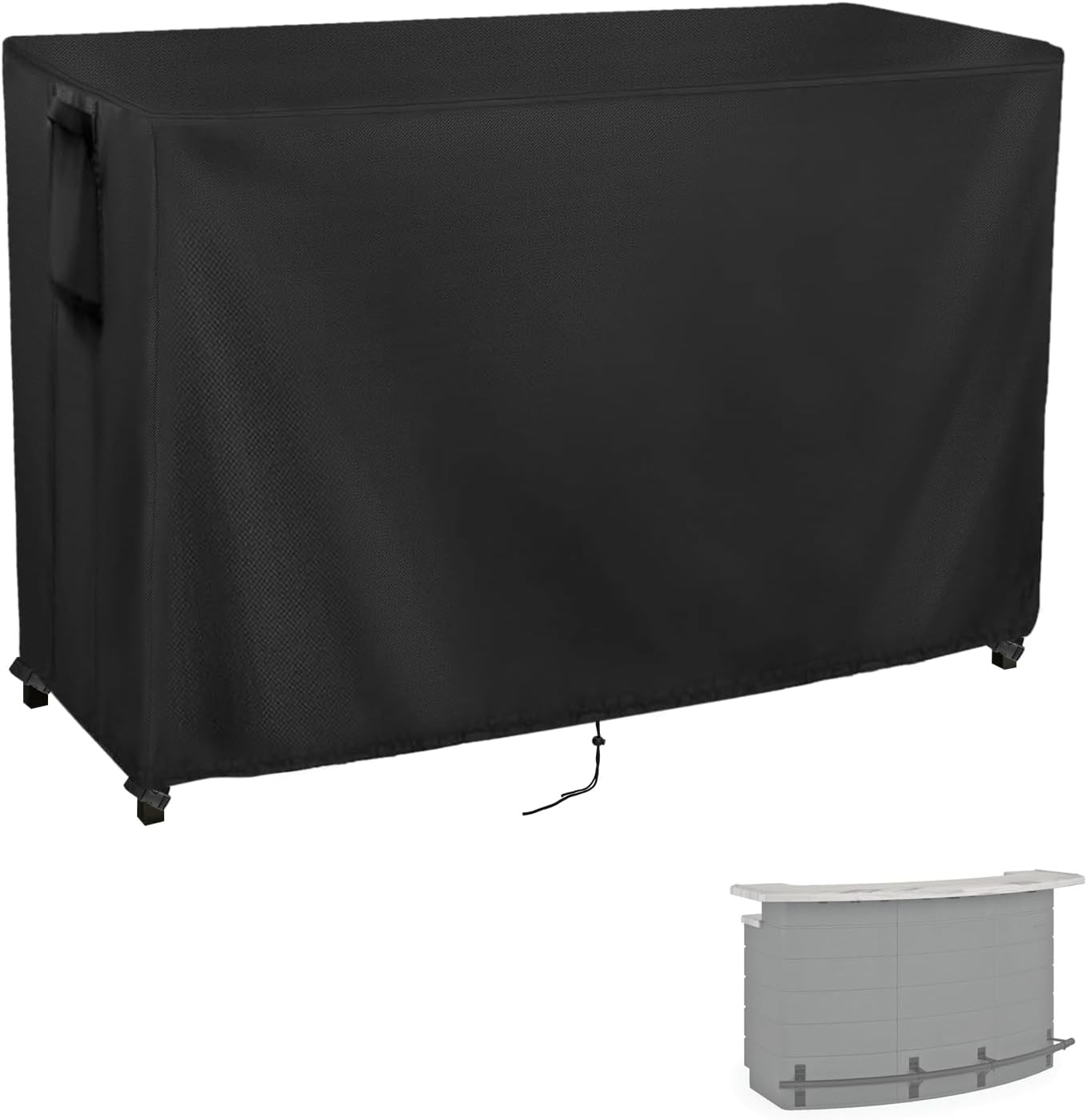 Kingling Outdoor Table Cover for Outdoor Bar Table, 78 Inch Waterproof Patio Bar Table Cover Outdoor Prep Table Covers - 78''L x 36''W x 43''H(Black)