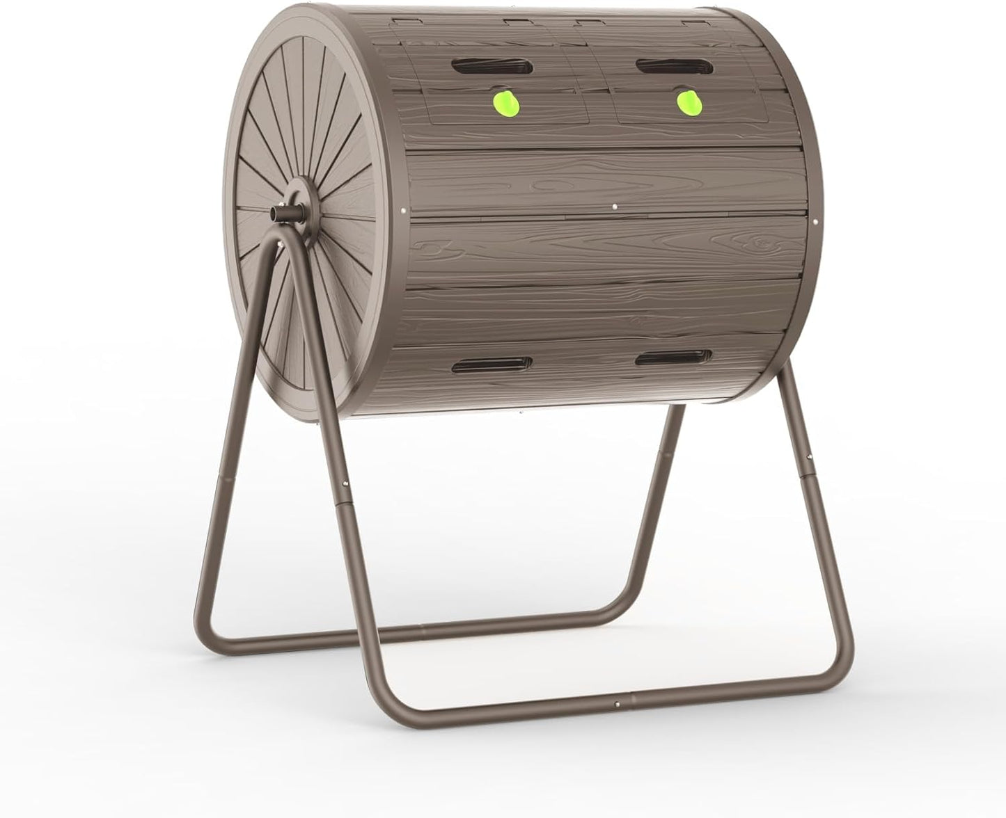 Dual-Chamber Outdoor Compost Tumbler, 37.5-Gallon Efficient Rotating Composter, UV-Resistant and Weatherproof, for Garden, Kitchen, and Yard (Grey)