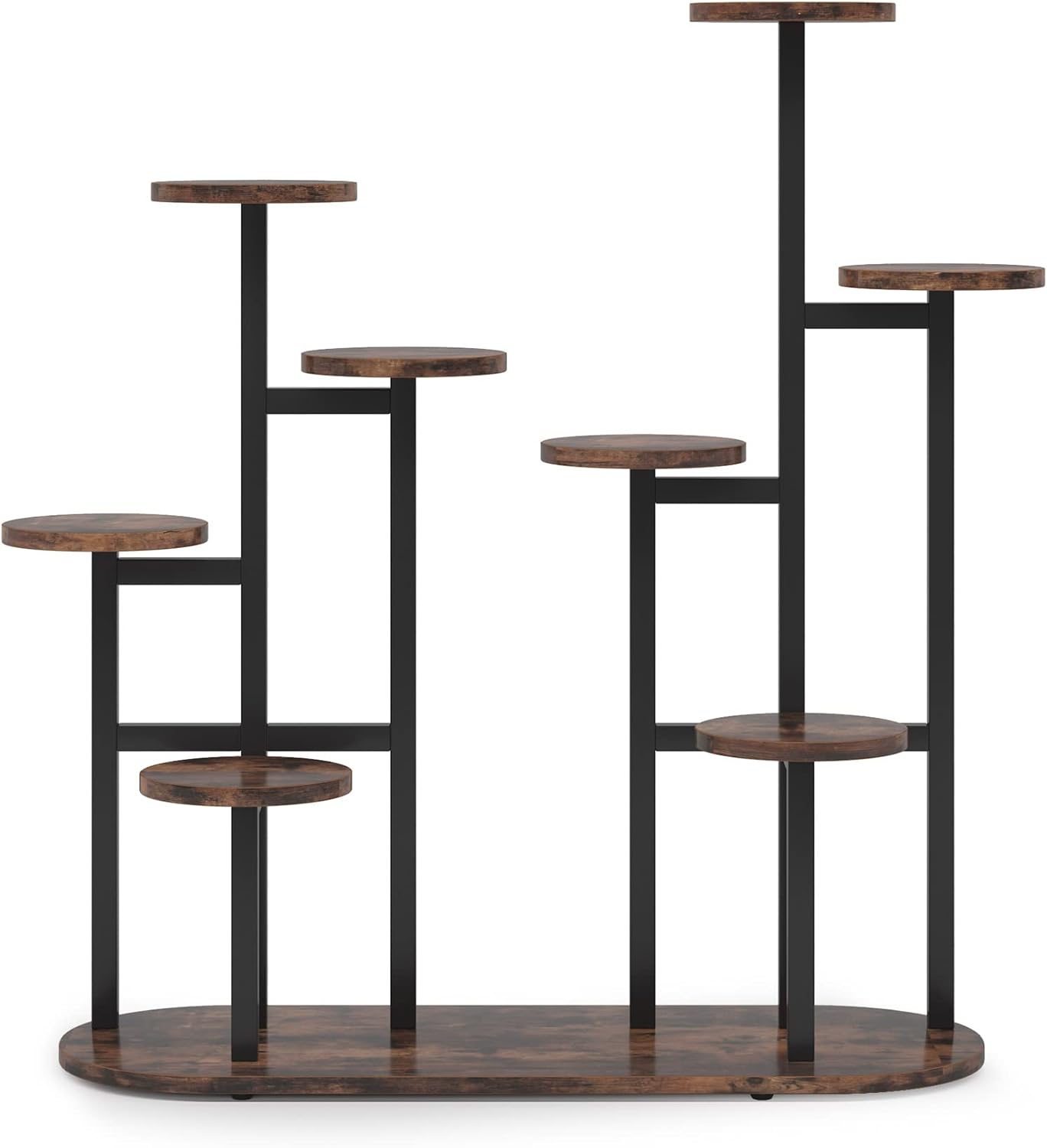 LITTLE TREE Multi-Tiered 11 Potted Plant Stand Indoor Tall Plant Shelf Flower Stands Plant Rack for Garden Balcony Living Room, Rustic Brown