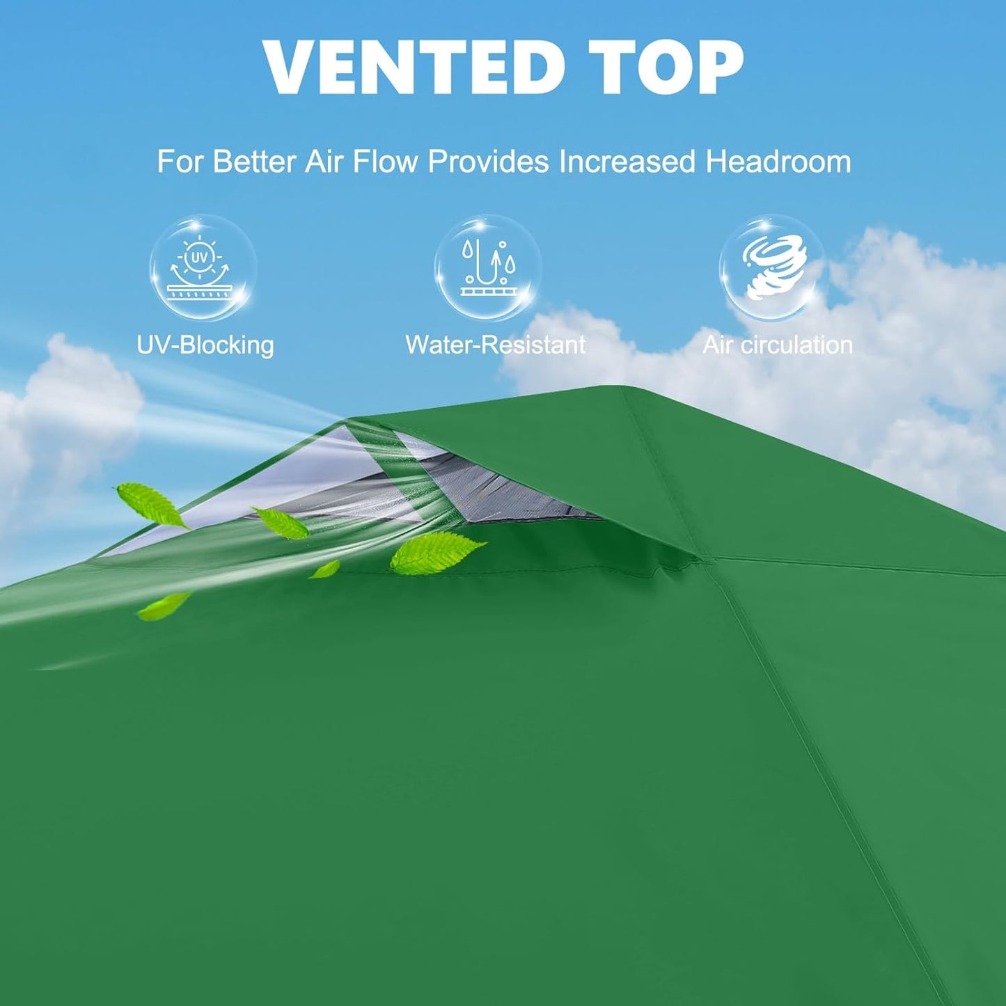 MASTERCANOPY Durable Pop-up Canopy Tent with 1 Sidewall (10'x10',Forest Green)