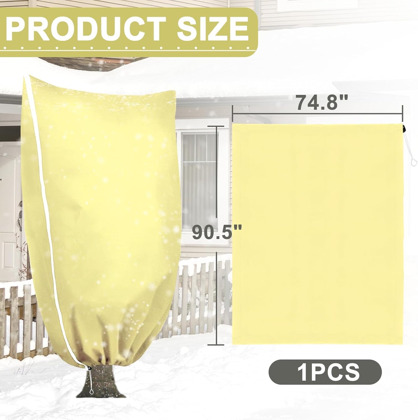 DQS Plant Covers Freeze Protection, 74.8" x90.5" Winter Frost Protection Blankets Frost Cloth,Suitable for Outdoor Winter Frost, Cold Weather, shrubs, Trees, Jackets, and coverings