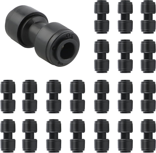 Kalolary 30PCS Quick Connect 1/4" Drip Irrigation Coupling Connectors, Drip Irrigation Part for 1/4 Inch Irrigation Tubing 2-Way Connectors Leak Free Straights Fittings for Drip Irrigation System