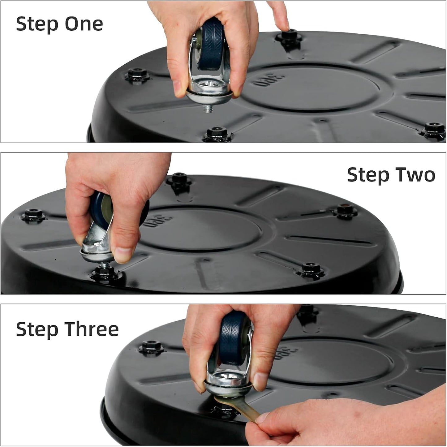 Choclaif Plant Caddy with Wheels,3 Pack Black Heavy Duty Plant Stand with Universal Wheels,Round Pot Trolley for Indoor Outdoor (16.14)