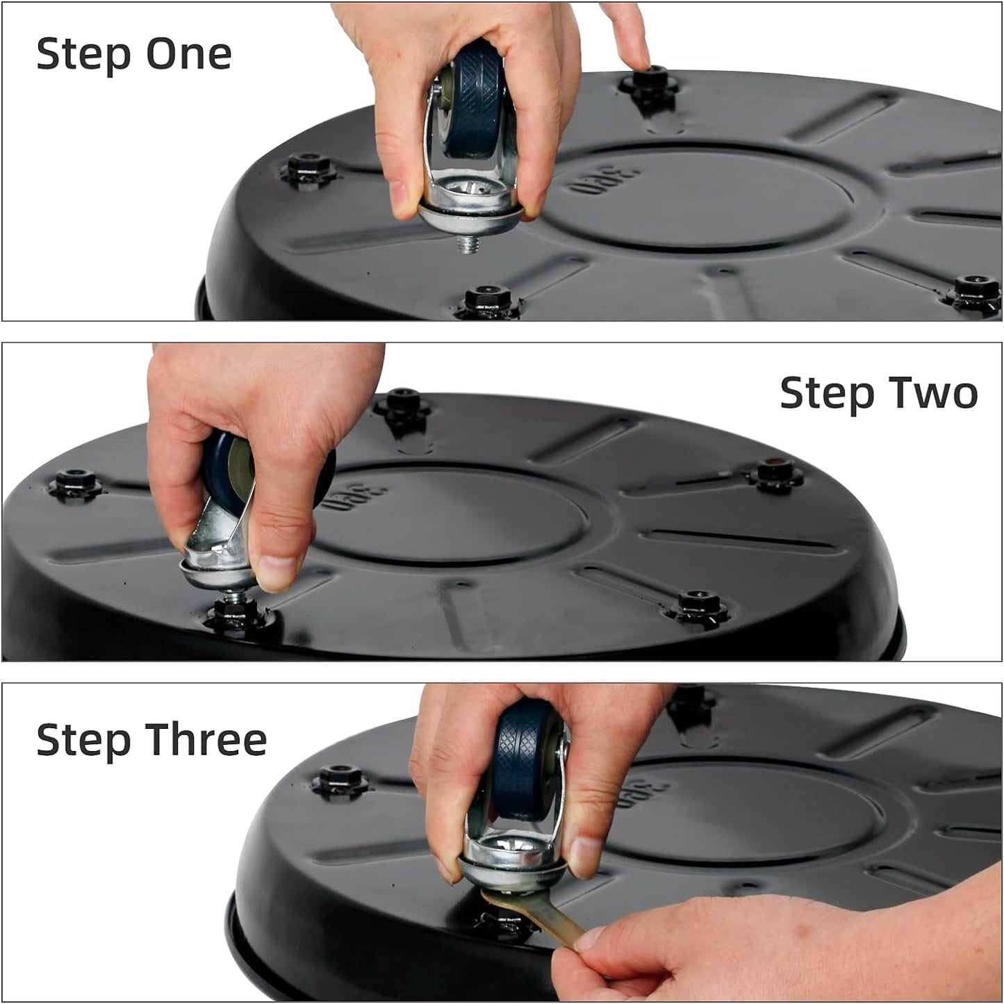 Choclaif Plant Caddy with Wheels, 3 Pack Black Heavy Duty Plant Stand with Universal Wheels, Round Pot Trolley for Indoor Outdoor (20)