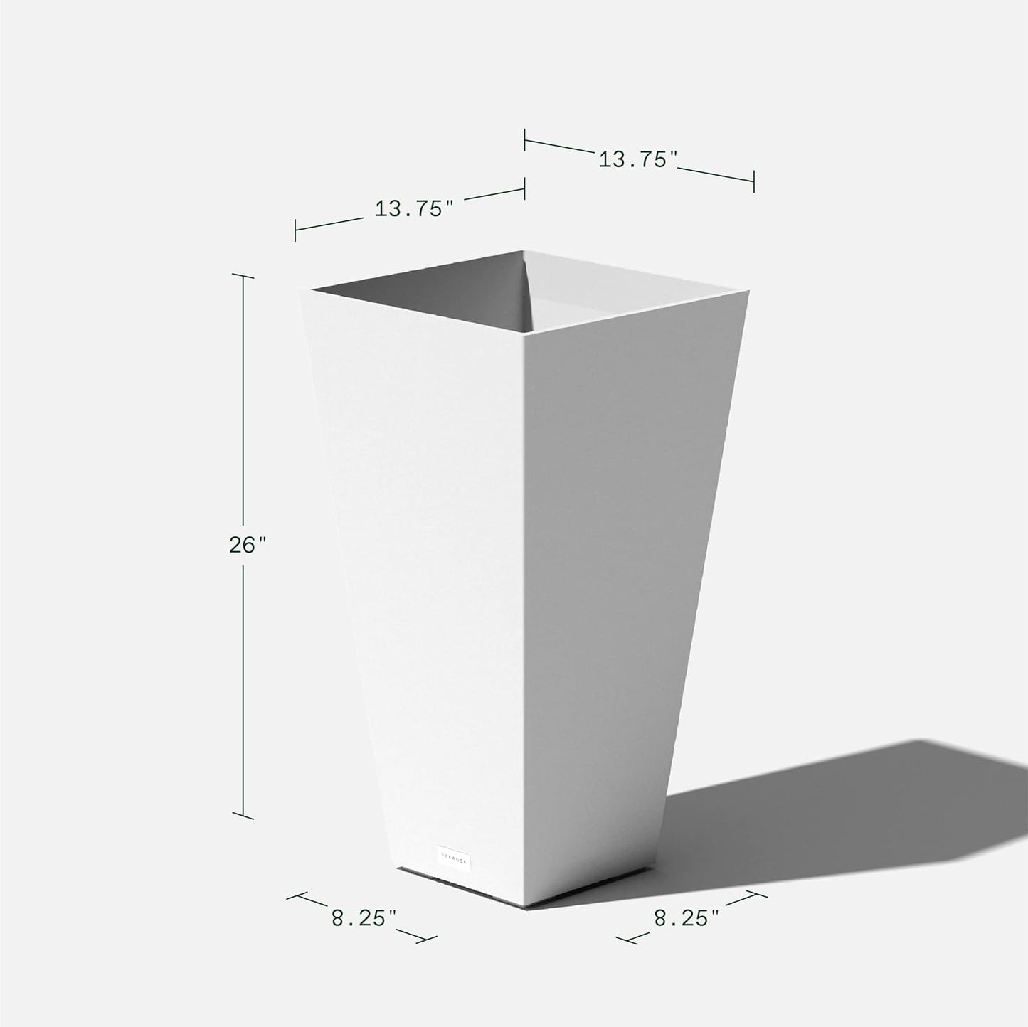 Veradek V-Resin Indoor/Outdoor Taper Planter (26 inch, White)