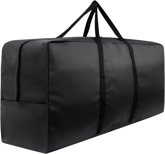 420D Waterproof Garden Cushion Storage Bag - 68" Rectangular Outdoor Patio Bag With Zipper and Handles - Extra Large 68" L x 29" H x 20" W Black