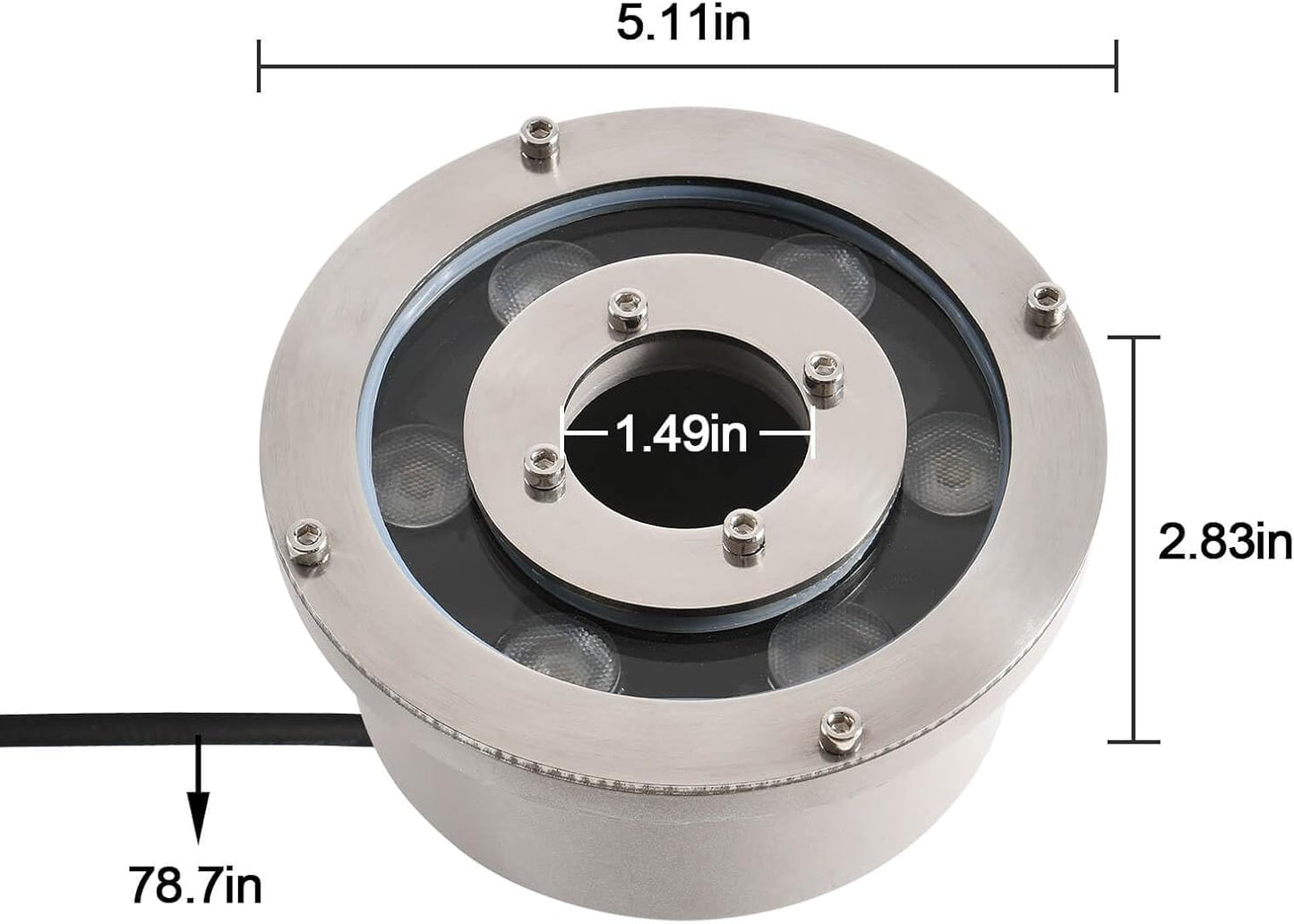 Fountain Light LED Underwater Pond Lights Warm White DC12V IP68 Waterproof Submersible Light for Garden Fountain Pond