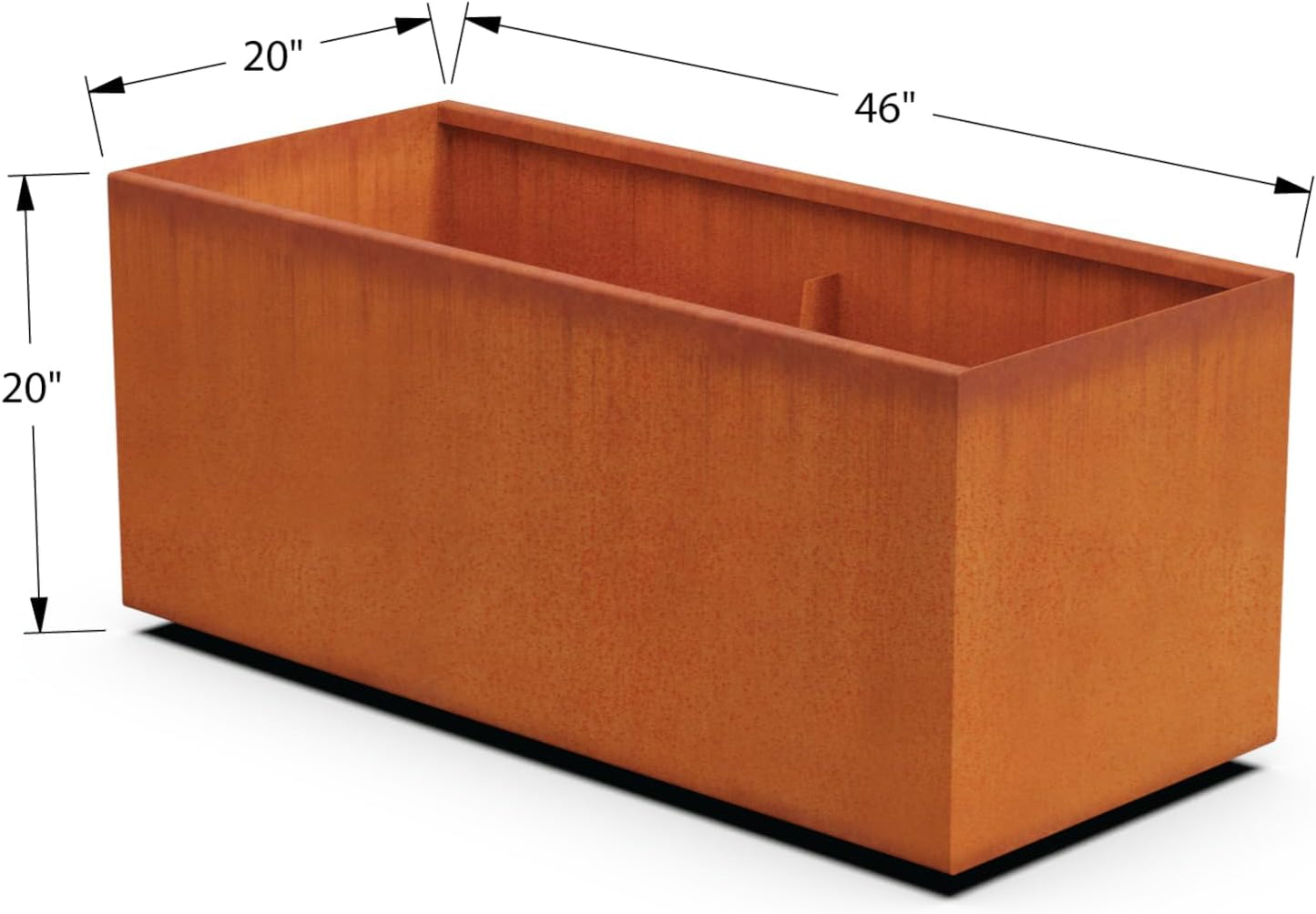 Large Rectangular Planters for Outdoor Plants 46x20x20 Corten Steel Planter | Extra Large Outdoor Planter Box for Modern Patio, Deck & Garden Landscapes