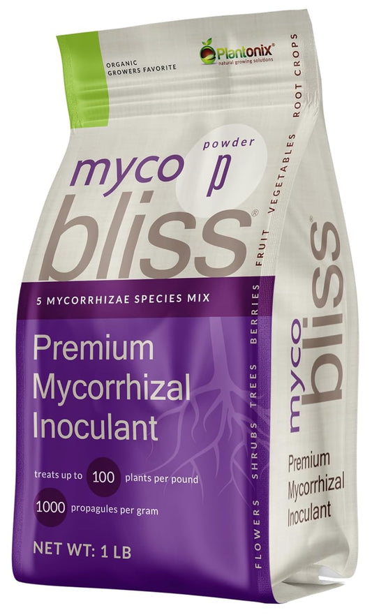 Myco Bliss Powder (1lb) - Mycorrhizal Fungi for Soil - 5 Strain Mycorrhizal Inoculant with 1000 Propagules Per Gram - Highly Concentrated Mycorrhizae for Plants, Potting Soil, & Garden Soil