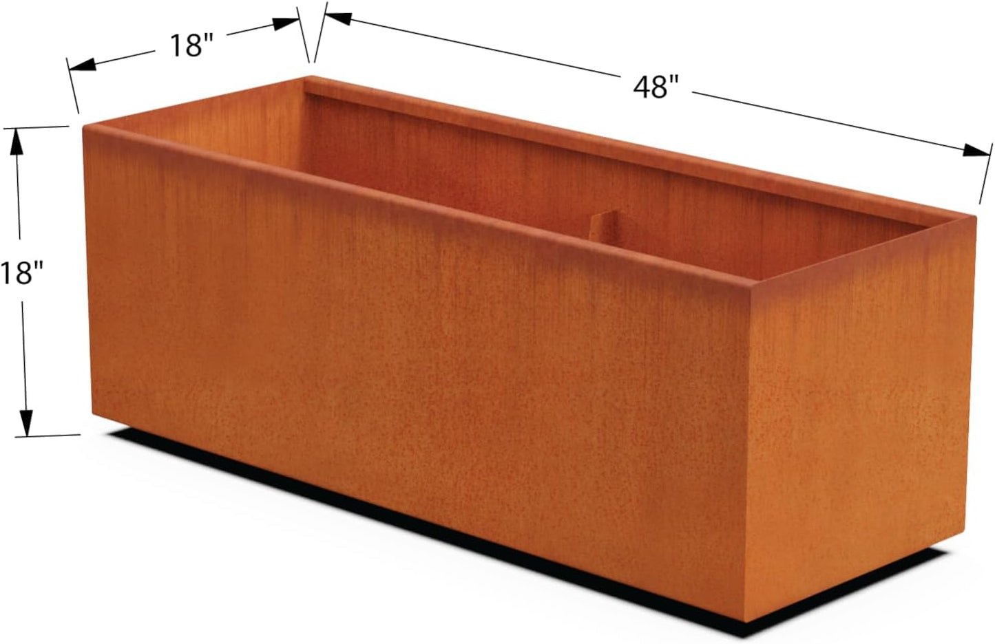 Large Rectangular Planters for Outdoor Plants – 48x18x18 Corten Steel Planter Box for Patios & Borders | Heavy Duty, Extra Large Outdoor Planters | Fully Assembled Metal Planter Rectangle
