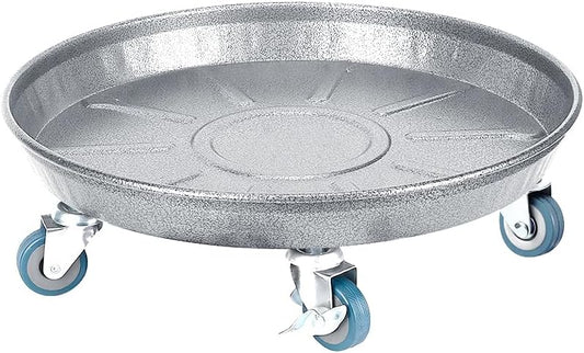 Plant Caddy with Wheels, Heavy Duty Plant Stand with Universal Wheels (16 inch, Silver)