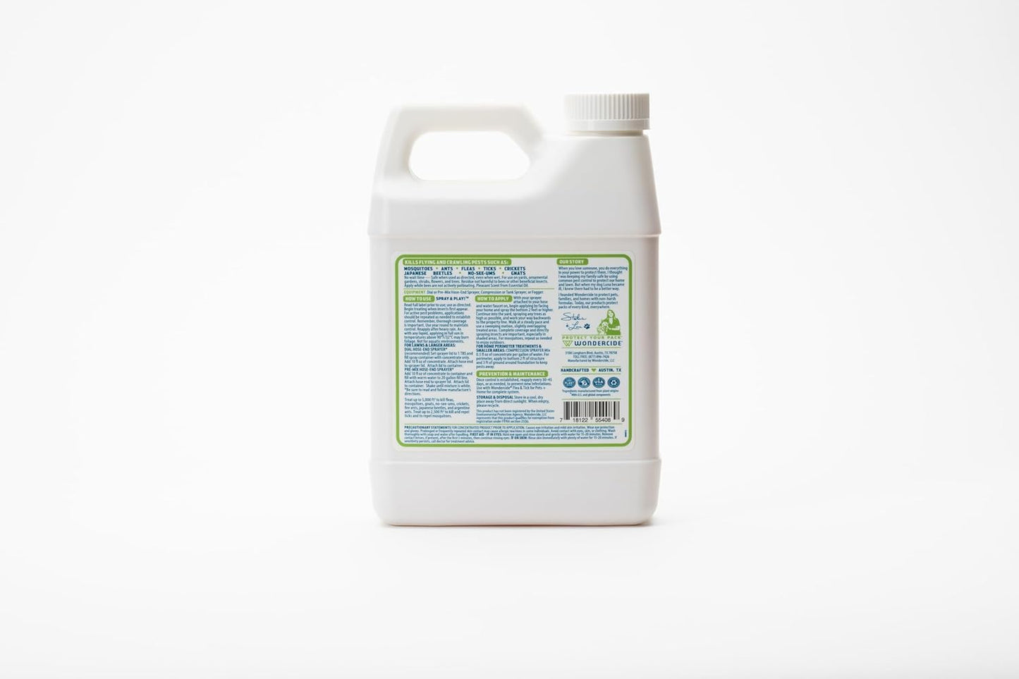 Wondercide - Outdoor Pest Control Spray Concentrate with Natural Essential Oils - Mosquito, Ant, Roach, and Insect Killer, Treatment, and Repellent - Safe Around Pets, Plants, Kids - 32 oz