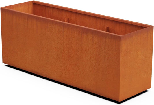 Large Rectangular Planters for Outdoor Plants | 60x18x24 Corten Steel Planter Box | Extra Large Outdoor Planters for Patio & Garden Divider | Weathering Steel Metal Planter