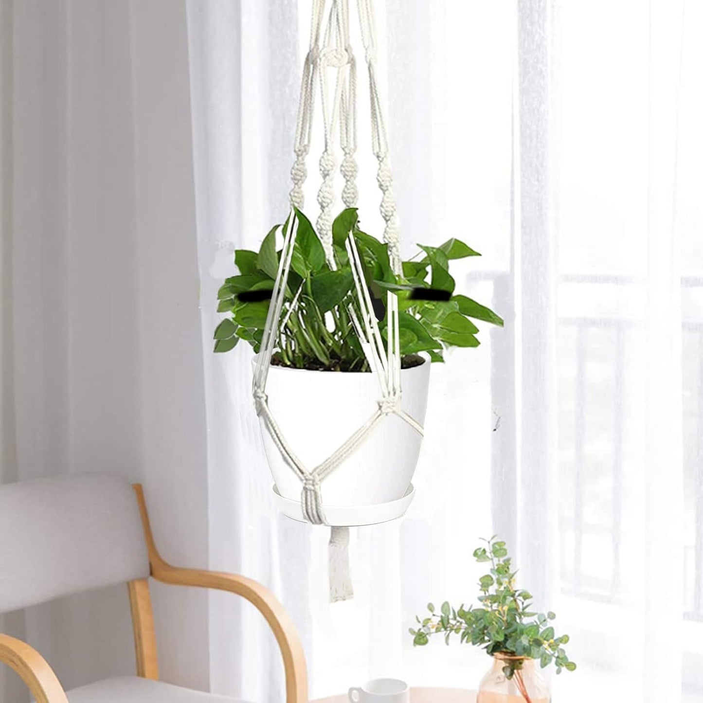 Plant Pots, 12 Pack 6 inch Modern Plastic Planters with Drainage Holes and Saucers for Indoor Outdoor Plants and Flowers, White