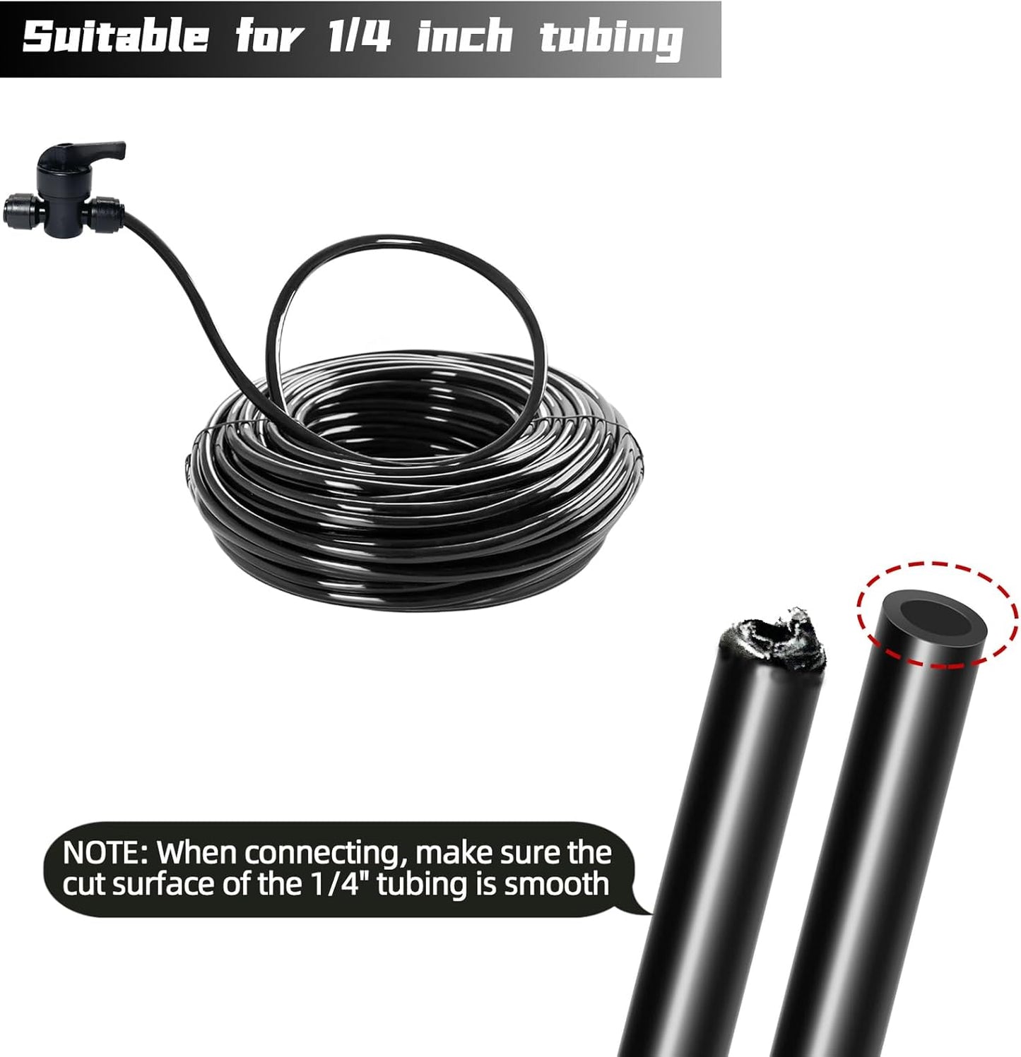 5 Pack Quick Connect 1/4" Drip Irrigation Shut Off Valve, Universal Drip Irrigation Tubing Coupling Valve, Leak Free Connector Locking Fitting for Sprinkler or Drip Irrigation System