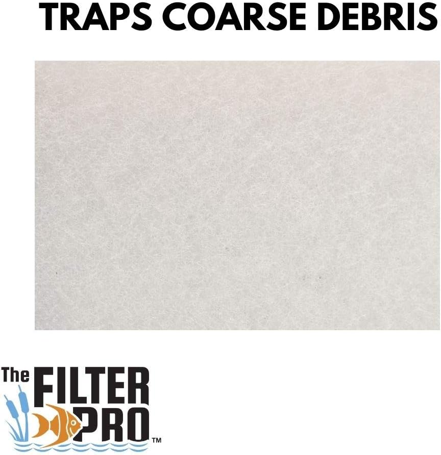 Beige Coarse Filter Media, 2" Thick, 12" x 12" Pads, 5 Pack, Perfect for Aquariums, Ponds or Water Gardens, Made in USA
