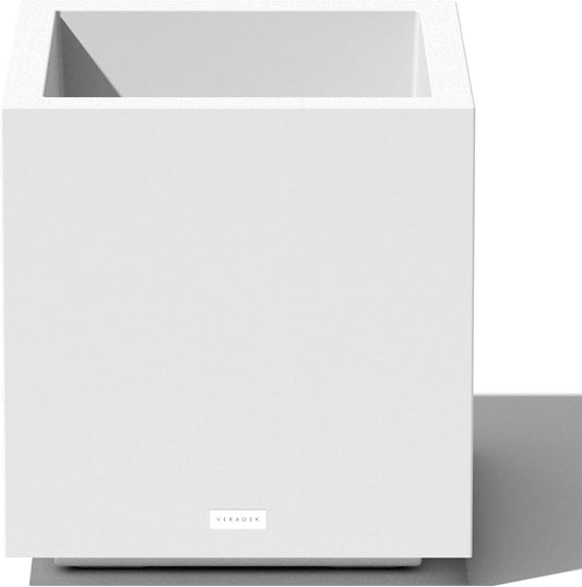 Veradek Block Series Cube Plastic Planter - Large Square Planter for Indoor or Outdoor Patio/Garden | Durable All-Weather Use with Drainage Holes | Modern Décor for Tall Plants, Trees, Flowers