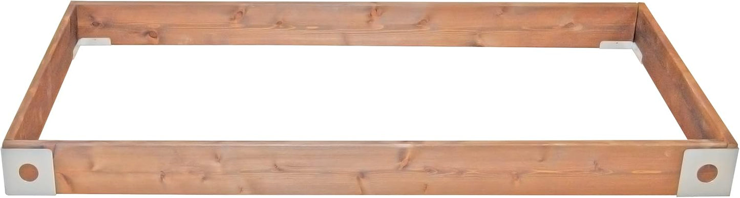Red Cedar Wood Raised Vegetable Garden Bed - Amish Made in USA (5.5" Raised Bed with Decorative Corners, Cedar Stain)