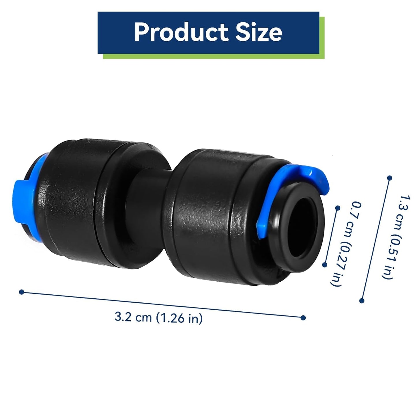 40 Pack 1/4" Drip Universal Straights Fitting Connectors, Quick Connect Universal Drip Irrigation Tubing Coupling Valve, Connector Locking Fitting for Sprinkler or Drip Irrigation System