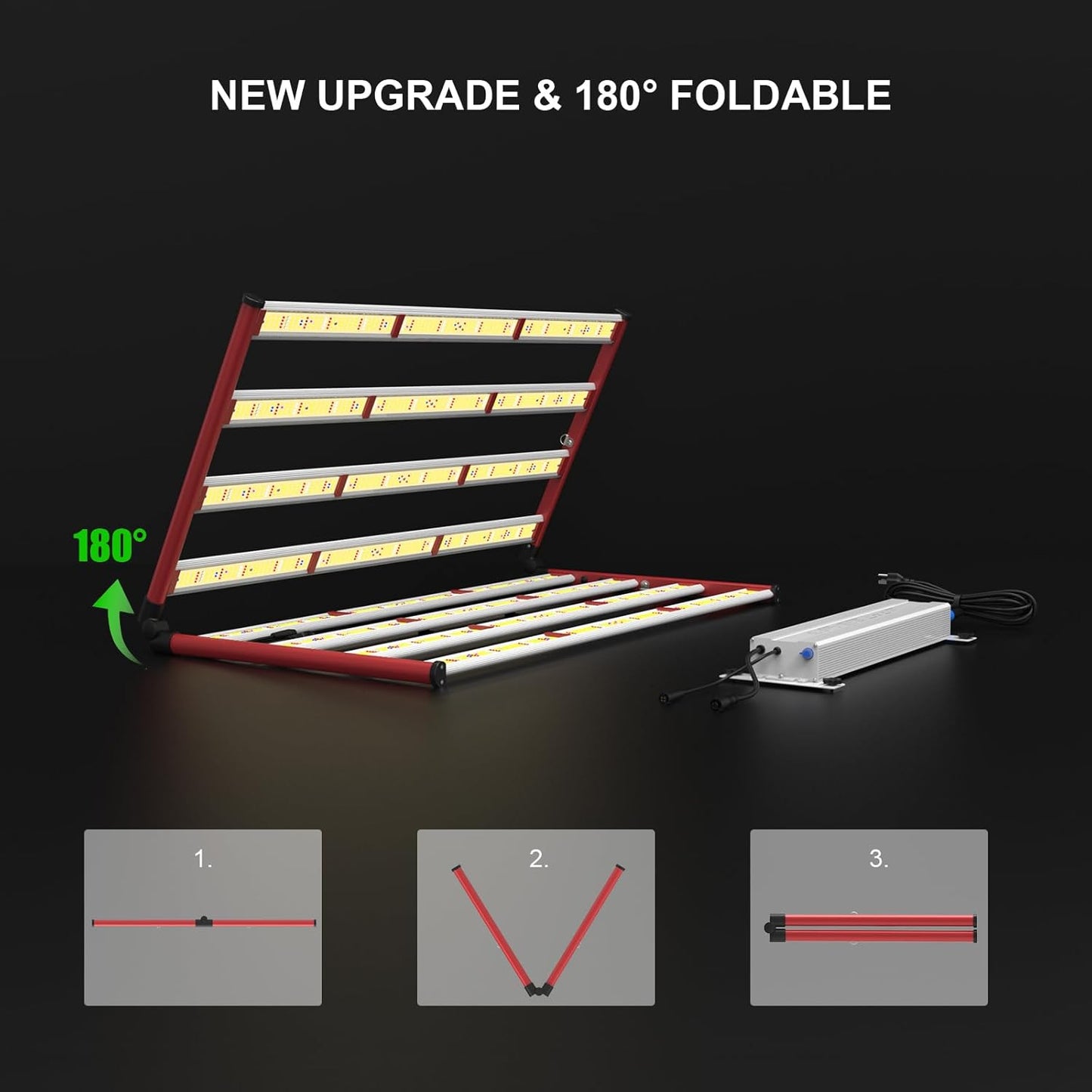 AGLEX 800W LED Grow Lights, Full Spectrum Grow Light with UV IR, Daisy Chain Plant Bar Style Grow Light Foldable & Dimmable for Indoor Growing Commercial Hydroponic Growing Lamp 6x6ft Core Coverage