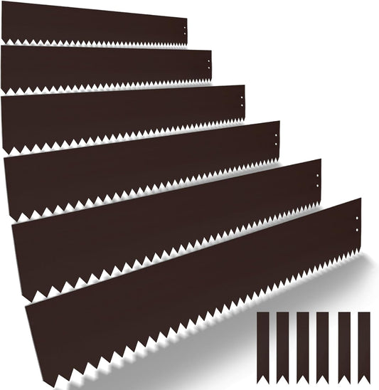40" L x 8" H Metal Landscape Edging, Heavy Duty Galvanized Steel Garden Edging,6 Pack Steel Landscape Edging with Clips for Lawn, Flower Bed, Yard (Brown)