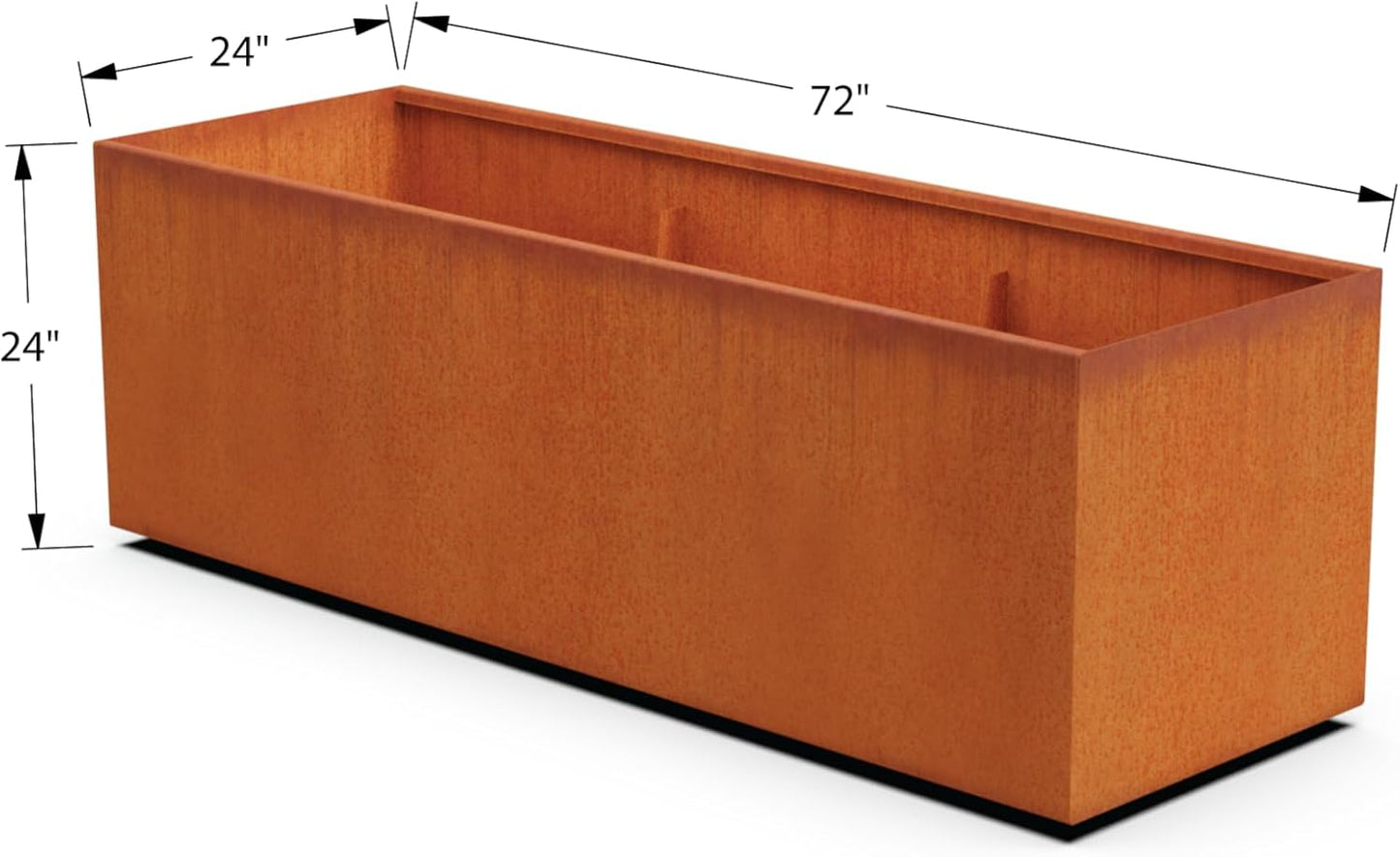 Large Rectangular Planters for Outdoor Plants – 72x24x24 Corten Steel Planter Box for Patios & Gardens | Extra Large Outdoor Planters, Fully Assembled, Heavy Duty 11-Gauge USA Steel