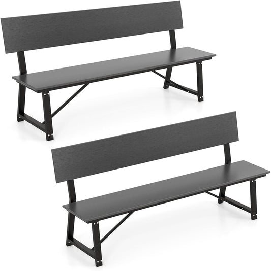 Tangkula 72” Outdoor Bench, Extra Long Patio HDPE Bench for 4 People, 1100 lbs Weight Capacity, Heavy-Duty Patio Picnic Dining Bench for Garden, Porch, Lawn, Backyard & Park
